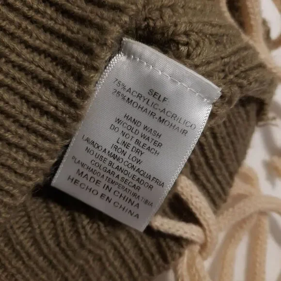 IJOAH Slouchy Knit Sweater Open Back Criss-Cross Lacing Mohair Blend SZ Large - Picture 10 of 13